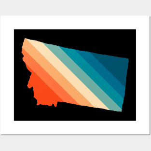 Montana State Retro Map Posters and Art